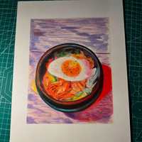 Lapiz de color sobre papel Bristol